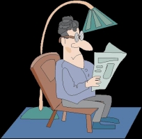 Image from Print Artist Platinum software, version 23, Bonus Graphics CD. missing: ../jpgs/7-print-artist-drawings/MAN WITH NEWSPAPER.jpg